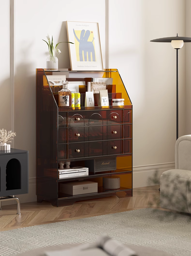 YISILE Princess Room Acrylic Sideboard | 9-Layer Compact Luxury Organizer
