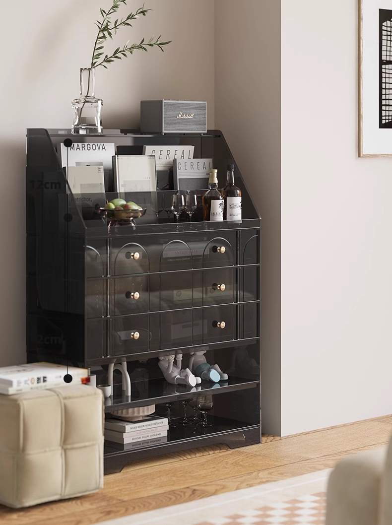 YISILE Princess Room Acrylic Sideboard | 9-Layer Compact Luxury Organizer