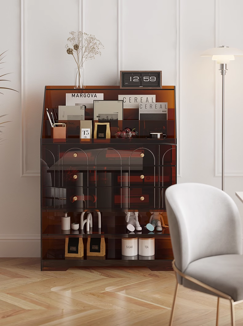 YISILE Princess Room Acrylic Sideboard | 9-Layer Compact Luxury Organizer