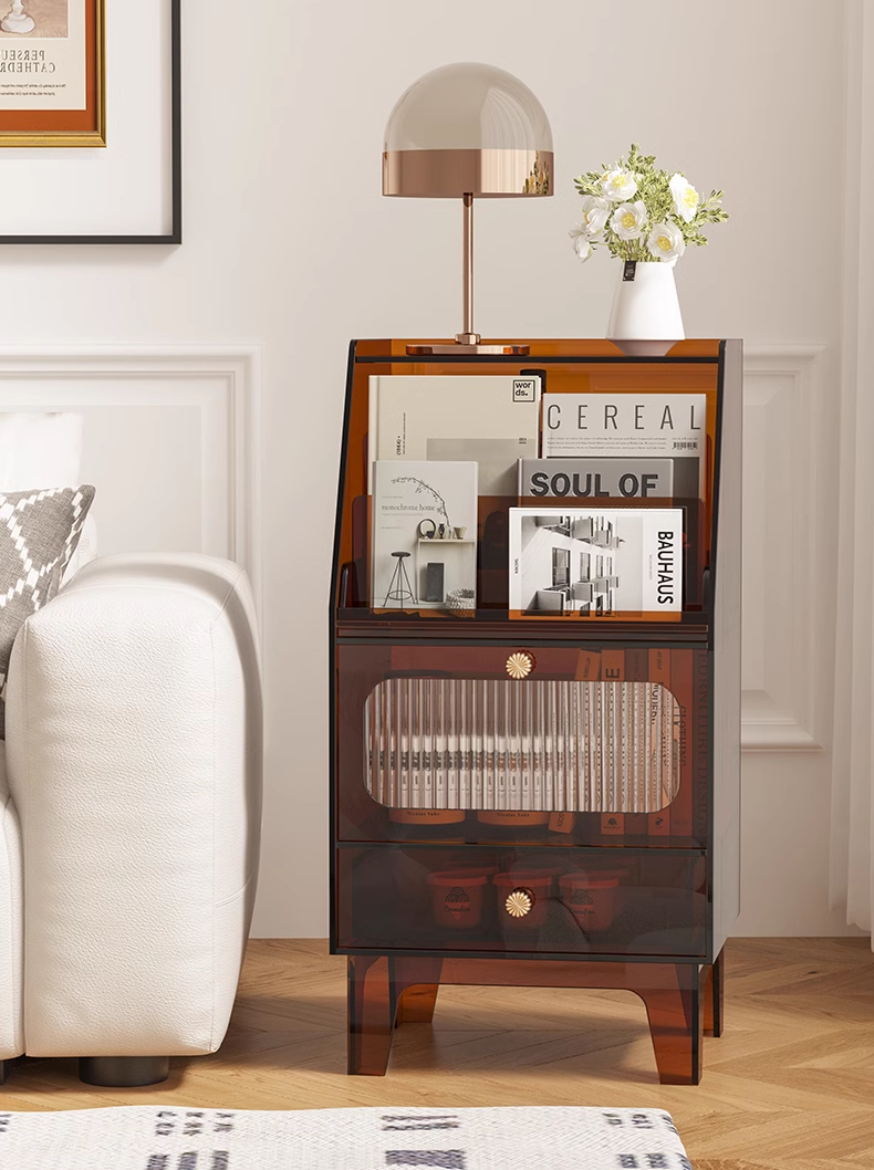YISILE Quartet Luxury Acrylic Sideboard | Modernist Geometric Buffet Console