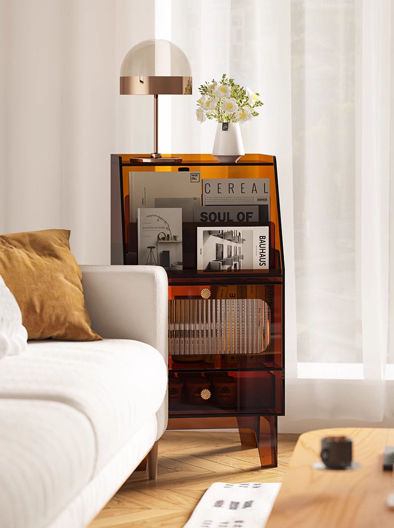 YISILE Quartet Luxury Acrylic Sideboard | Modernist Geometric Buffet Console