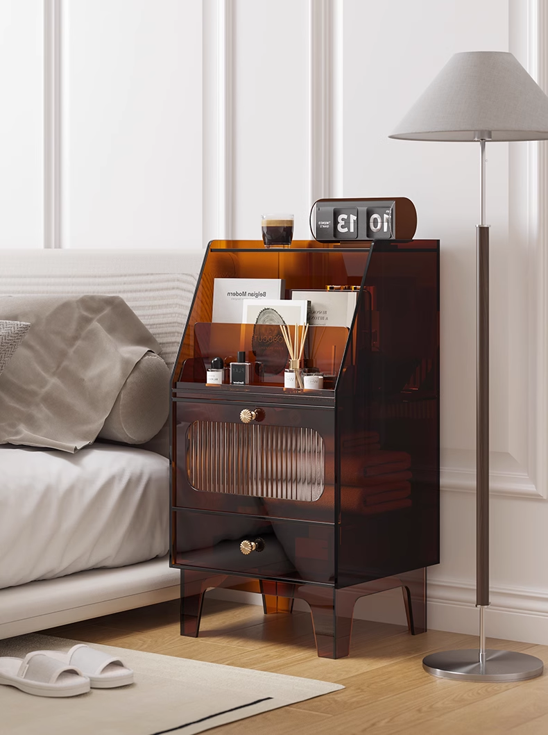 YISILE Quartet Luxury Acrylic Sideboard | Modernist Geometric Buffet Console