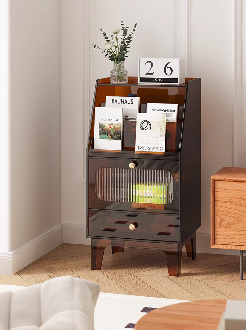 YISILE Quartet Luxury Acrylic Sideboard | Modernist Geometric Buffet Console