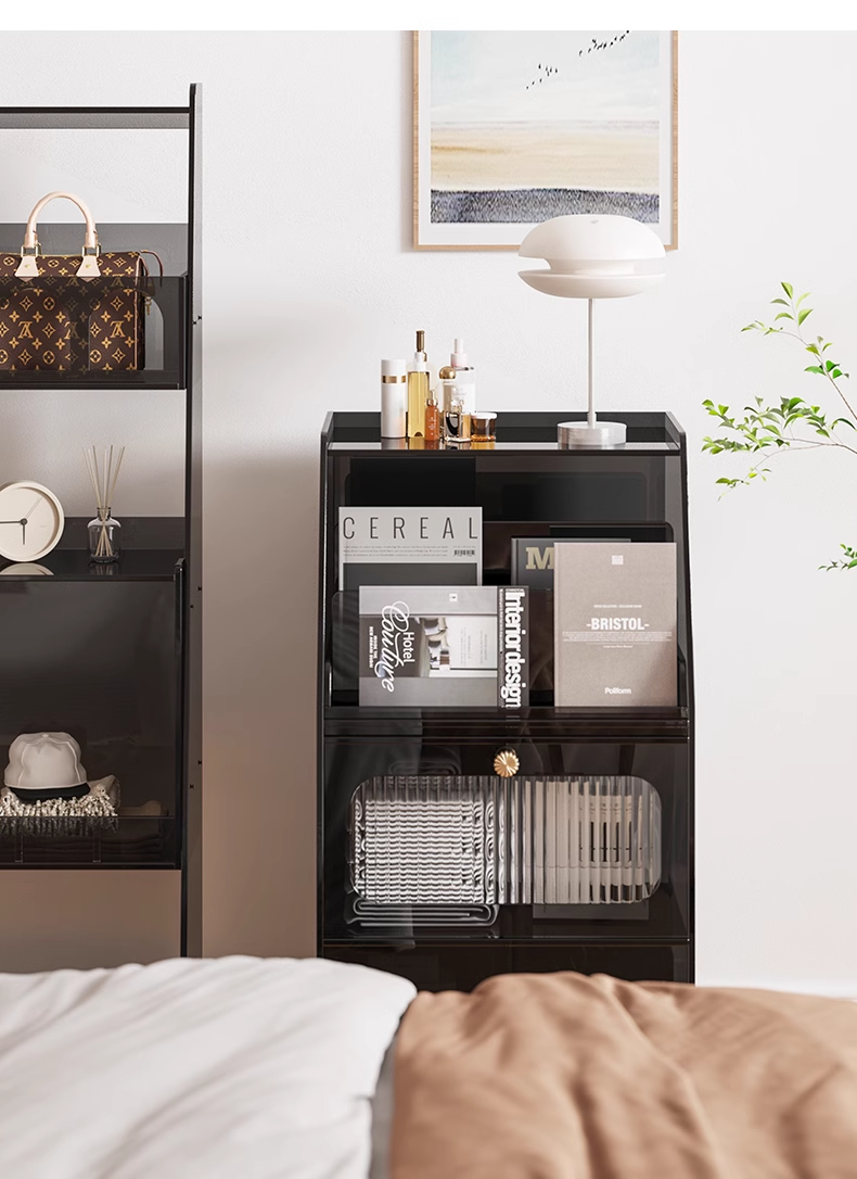 YISILE Quartet Luxury Acrylic Sideboard | Modernist Geometric Buffet Console