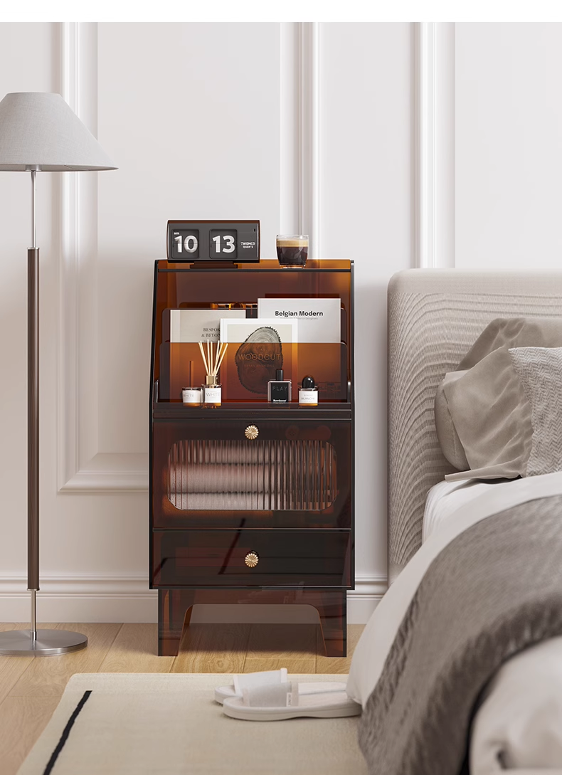 YISILE Quartet Luxury Acrylic Sideboard | Modernist Geometric Buffet Console