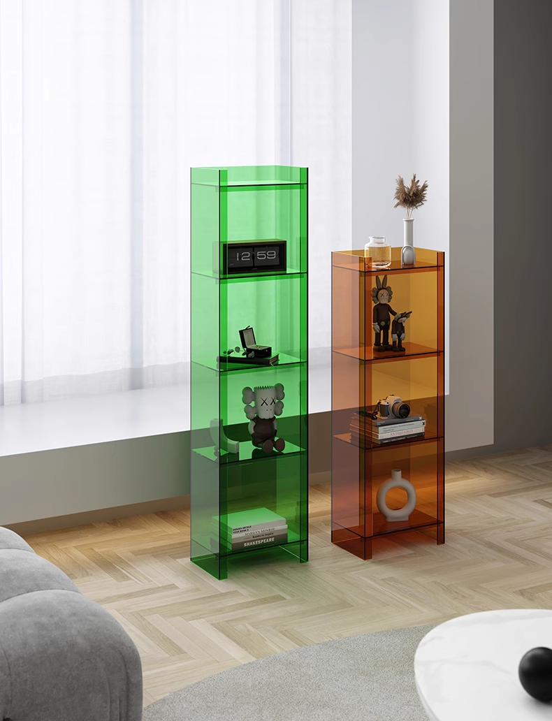 YISILE Rainbow Floor Luxury Acrylic Multifunctional Shelf | Ultra-Capacity Skincare Tower