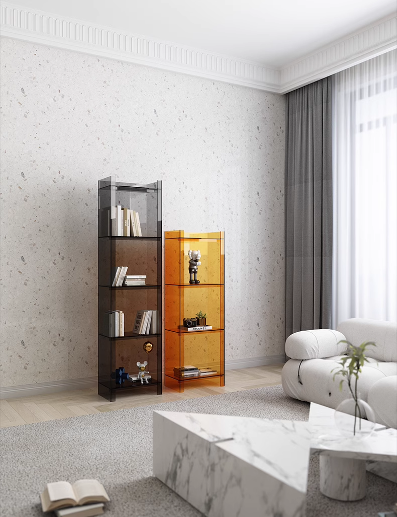 YISILE Rainbow Floor Luxury Acrylic Multifunctional Shelf | Ultra-Capacity Skincare Tower