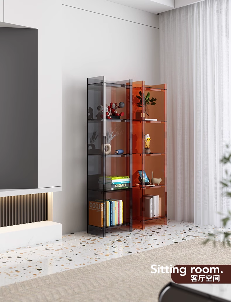YISILE Rainbow Floor Luxury Acrylic Multifunctional Shelf | Ultra-Capacity Skincare Tower