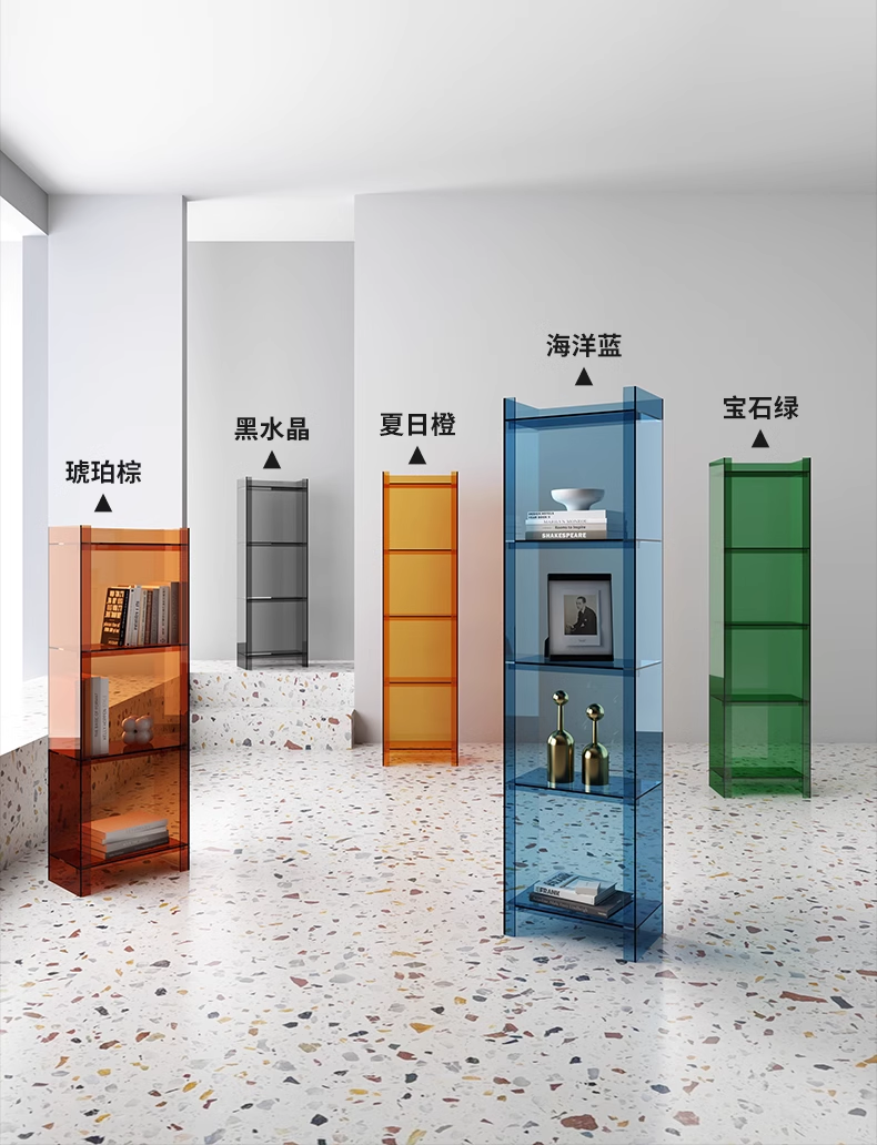 YISILE Rainbow Floor Luxury Acrylic Multifunctional Shelf | Ultra-Capacity Skincare Tower