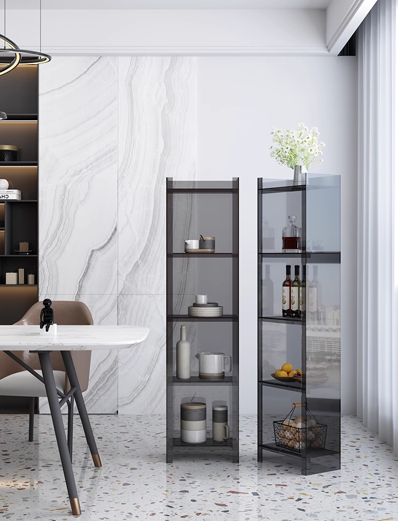 YISILE Rainbow Floor Luxury Acrylic Multifunctional Shelf | Ultra-Capacity Skincare Tower