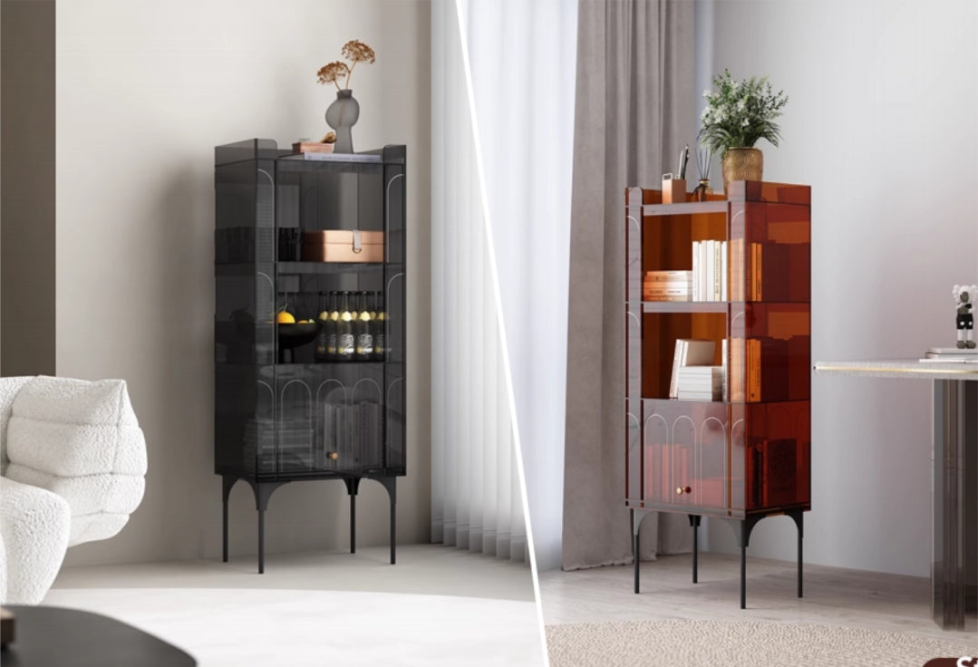 YISILE Streaming Acrylic Floating Bookcase | Luxury Light-Reflecting Display