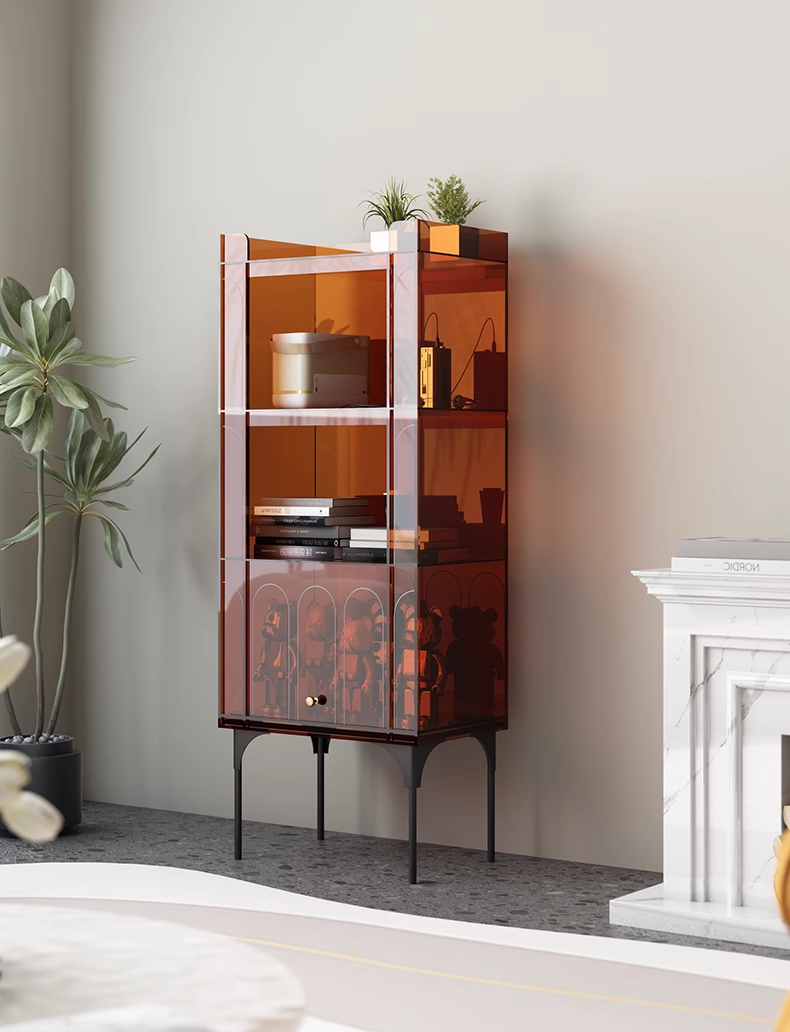 YISILE Streaming Acrylic Floating Bookcase | Luxury Light-Reflecting Display