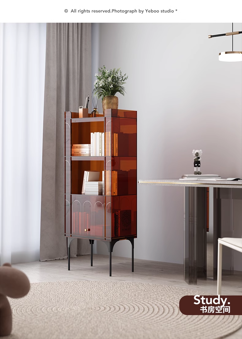 YISILE Streaming Acrylic Floating Bookcase | Luxury Light-Reflecting Display