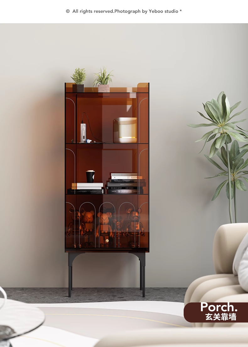 YISILE Streaming Acrylic Floating Bookcase | Luxury Light-Reflecting Display