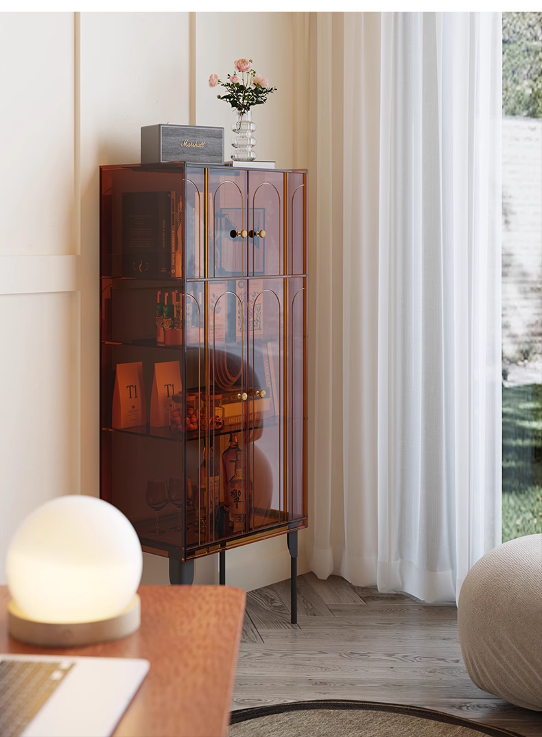 YISILE Titian Luxury Acrylic Sideboard | Double Tall Venetian Masterpiece Cabinet