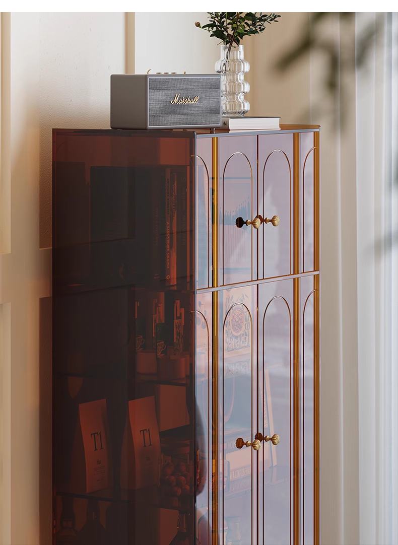 YISILE Titian Luxury Acrylic Sideboard | Double Tall Venetian Masterpiece Cabinet