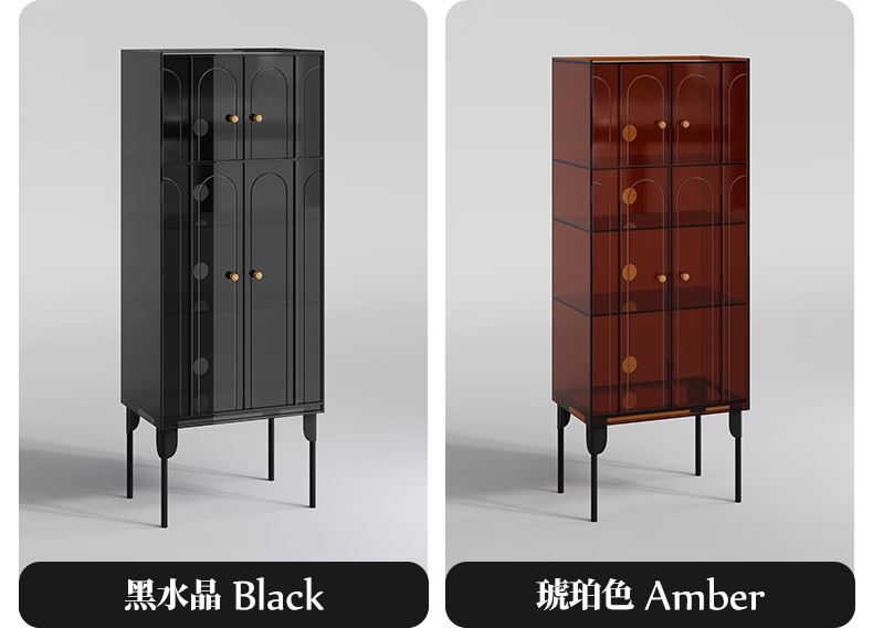 YISILE Titian Luxury Acrylic Sideboard | Double Tall Venetian Masterpiece Cabinet