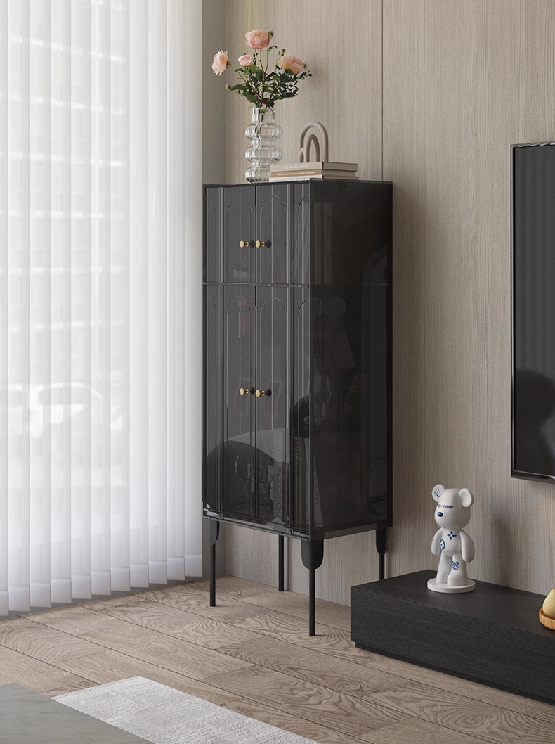 YISILE Titian Luxury Acrylic Sideboard | Double Tall Venetian Masterpiece Cabinet
