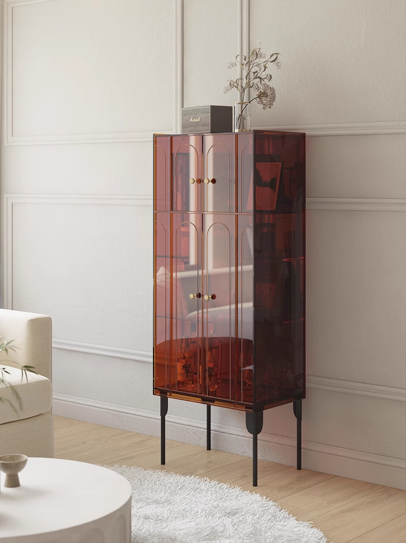 YISILE Titian Luxury Acrylic Sideboard | Double Tall Venetian Masterpiece Cabinet