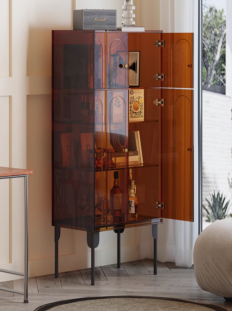 YISILE Titian Luxury Acrylic Sideboard | Double Tall Venetian Masterpiece Cabinet