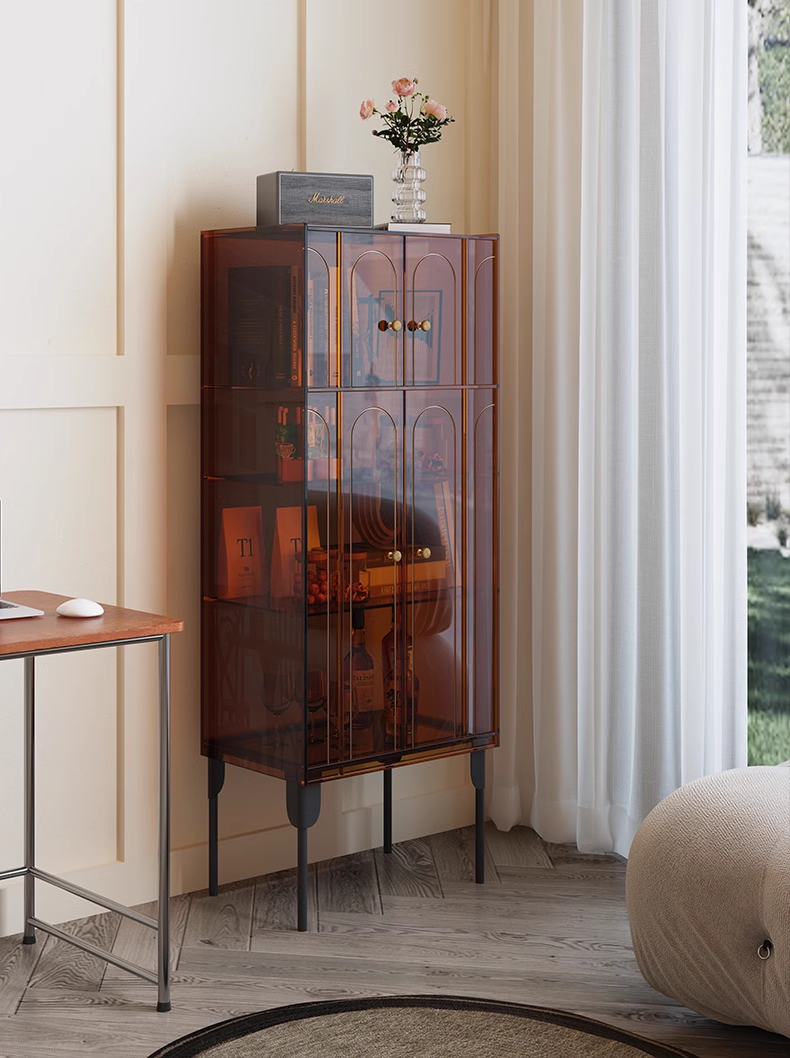 YISILE Titian Luxury Acrylic Sideboard | Double Tall Venetian Masterpiece Cabinet