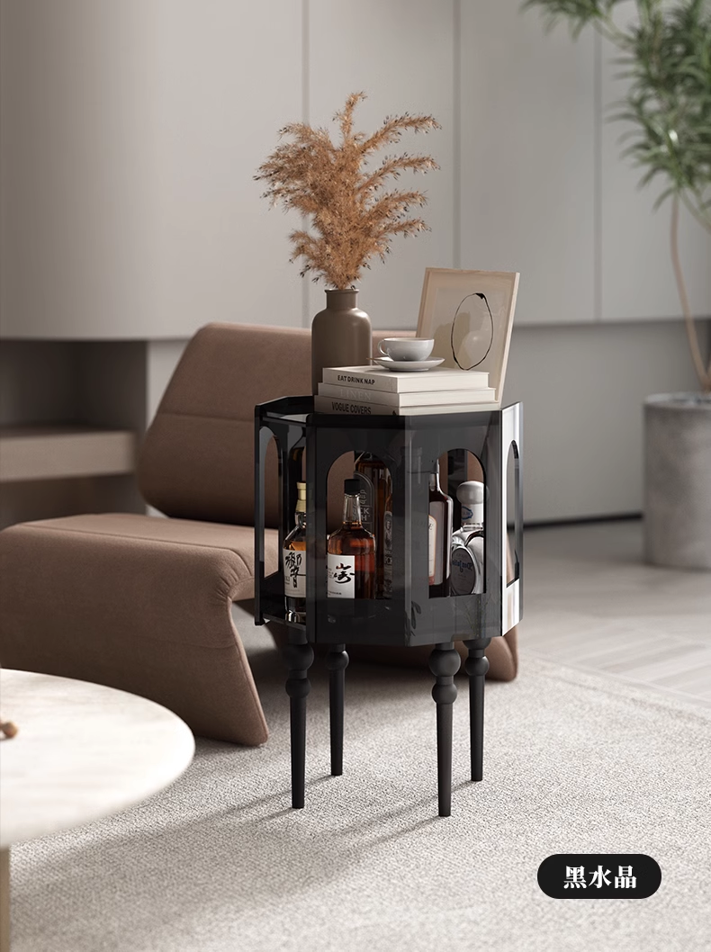 YISILE Tripoli Architectural Acrylic End Table | Roman Arch Luxury Nightstand