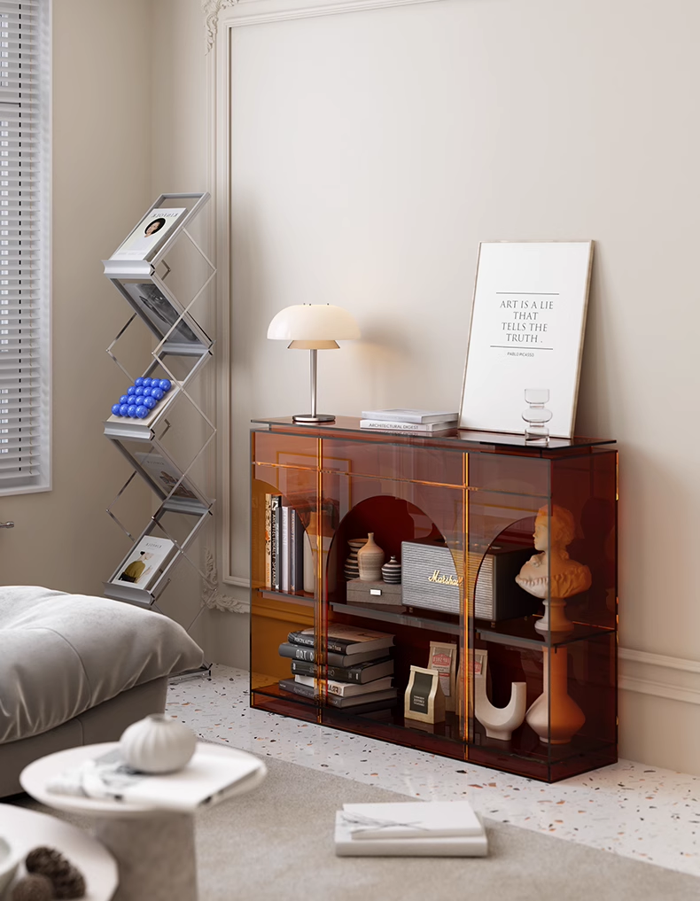YISILE Tula Luxury Acrylic Console Table | Roman Arch Entryway Statement