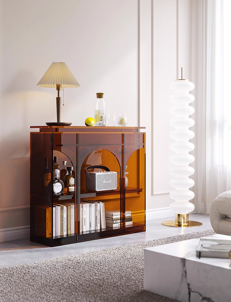 YISILE Tula Luxury Acrylic Console Table | Roman Arch Entryway Statement