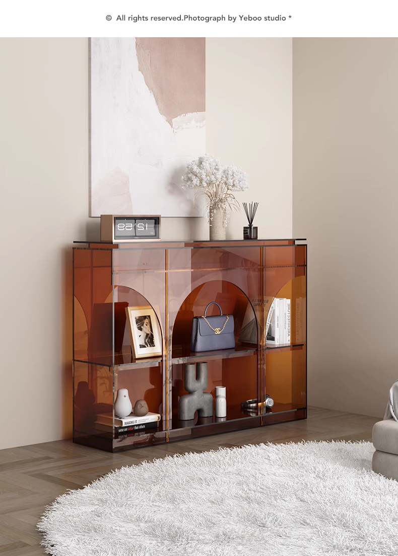 YISILE Tula Luxury Acrylic Console Table | Roman Arch Entryway Statement