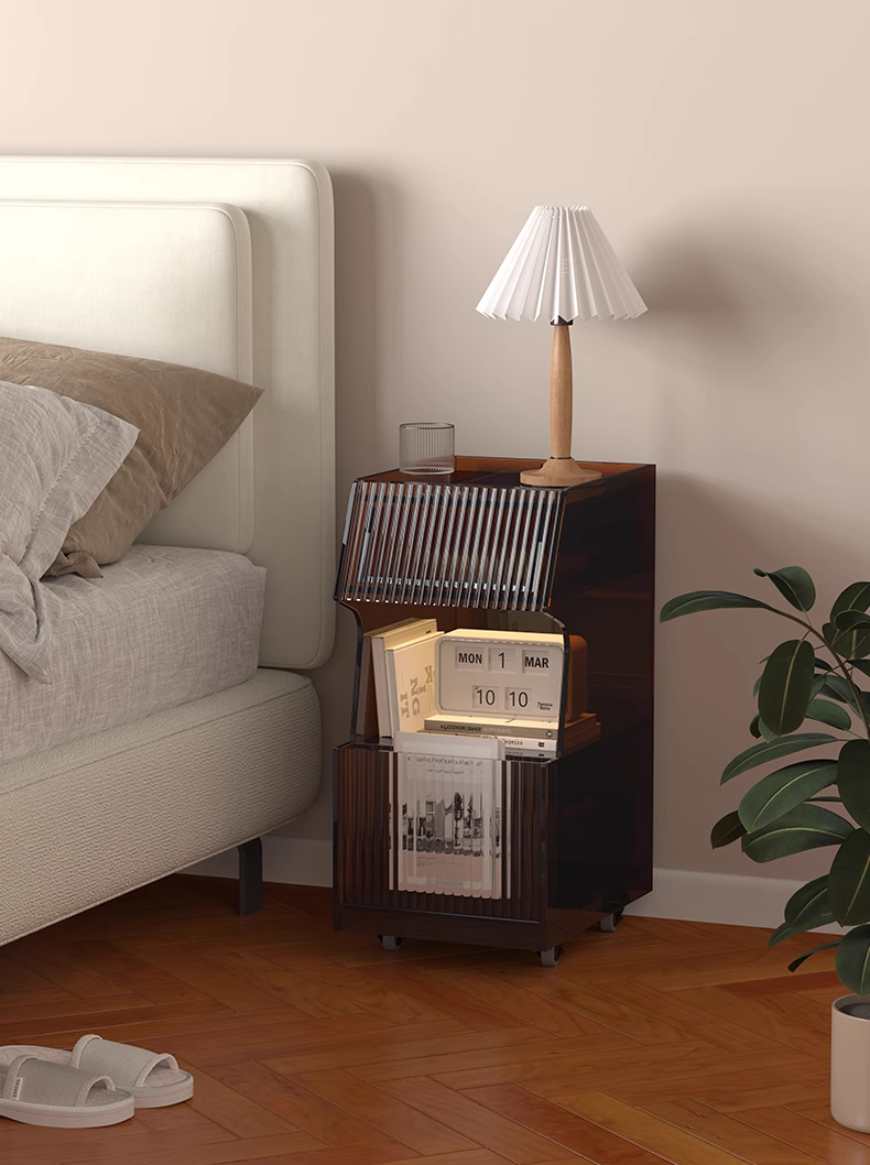 YISILE Versailles 30cm Acrylic Nightstand | Smart LED Motion Sensor Table