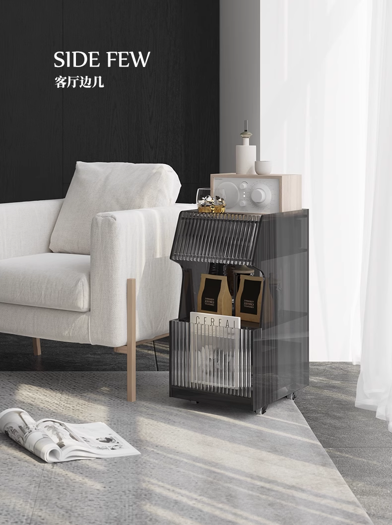 YISILE Versailles 30cm Acrylic Nightstand | Smart LED Motion Sensor Table