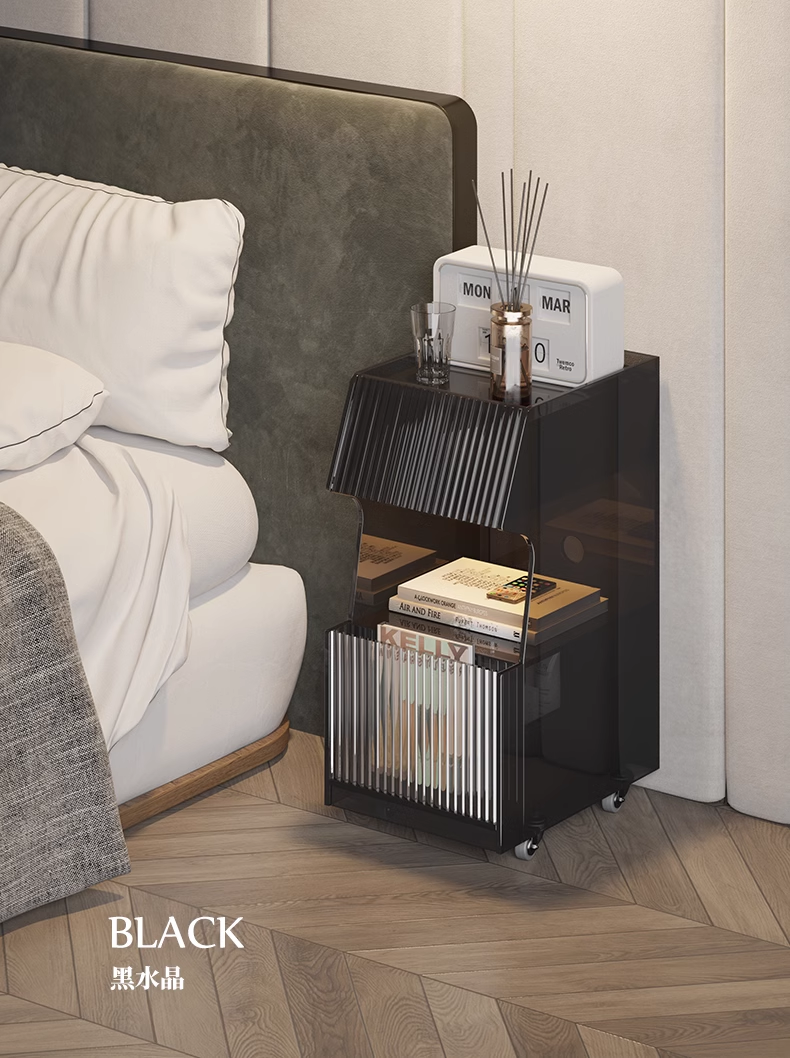 YISILE Versailles 30cm Acrylic Nightstand | Smart LED Motion Sensor Table