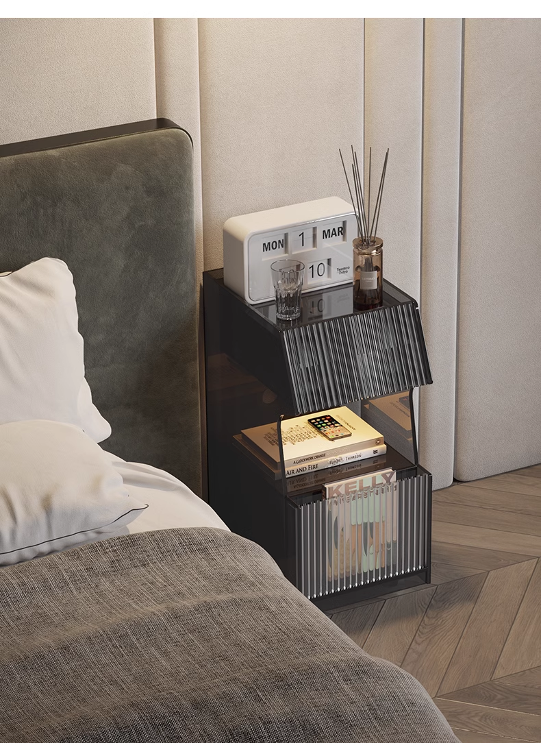 YISILE Versailles 30cm Acrylic Nightstand | Smart LED Motion Sensor Table