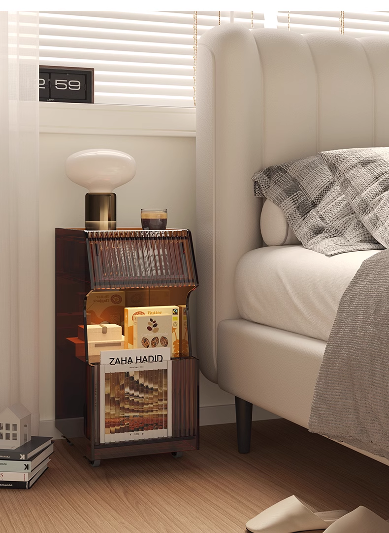 YISILE Versailles 30cm Acrylic Nightstand | Smart LED Motion Sensor Table