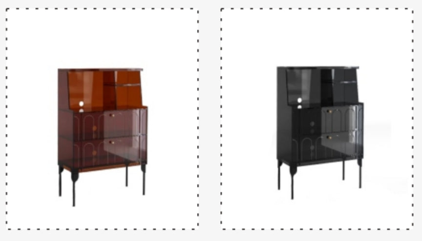 YISILE Yumi Narrow Acrylic Dining Sideboard | 0.25m² Space-Saving Kitchen Server