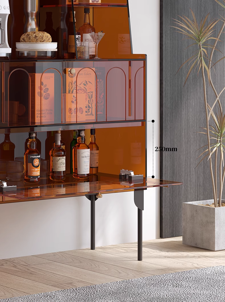 YISILE Yumi Narrow Acrylic Dining Sideboard | 0.25m² Space-Saving Kitchen Server