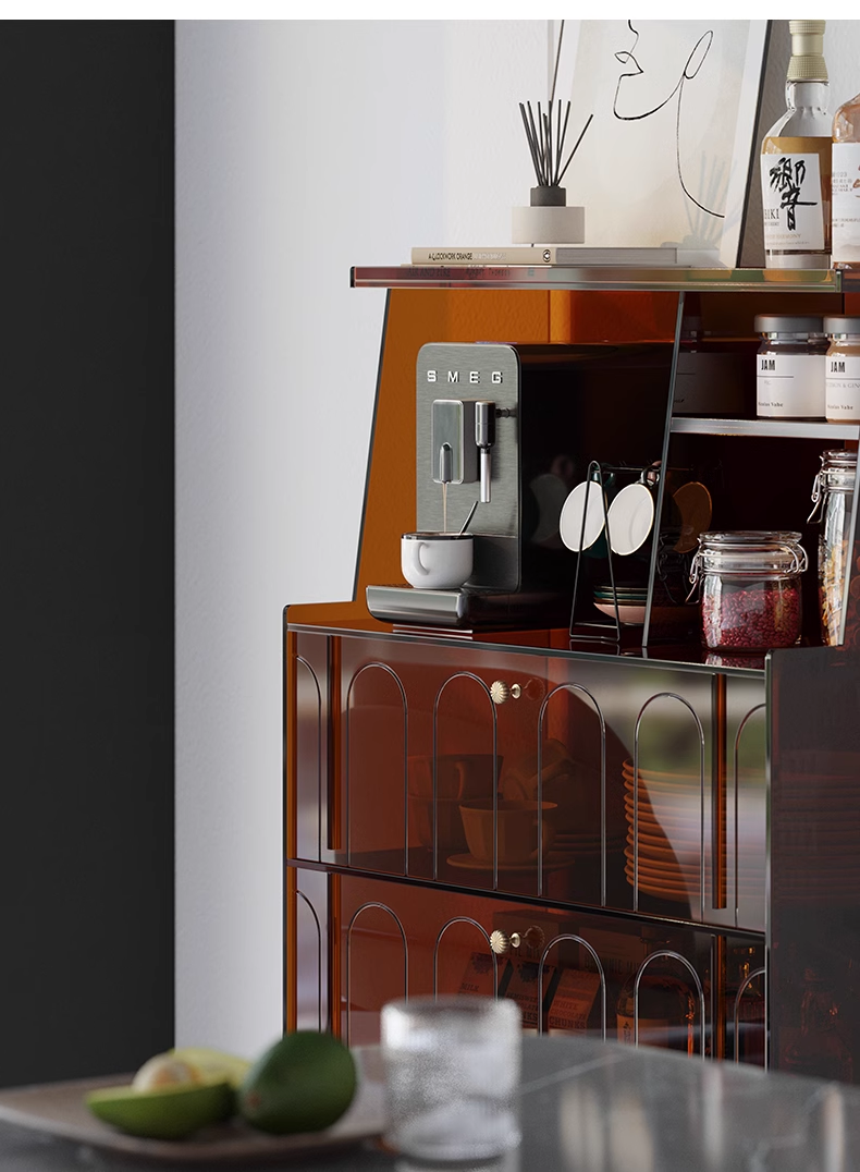 YISILE Yumi Narrow Acrylic Dining Sideboard | 0.25m² Space-Saving Kitchen Server