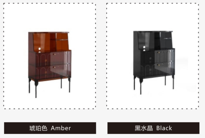 YISILE Yumi Narrow Acrylic Dining Sideboard | 0.25m² Space-Saving Kitchen Server